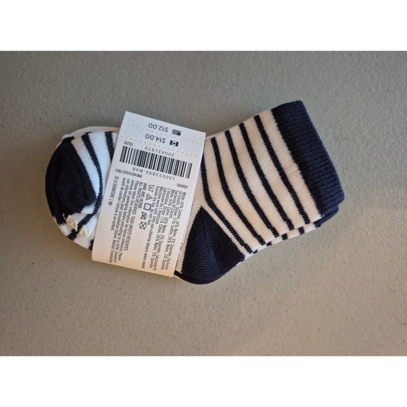 Janie and Jack Baby Socks,‎ 3-6 Months, Tiger Stripe, Navy & White, New - Picture 2 of 2